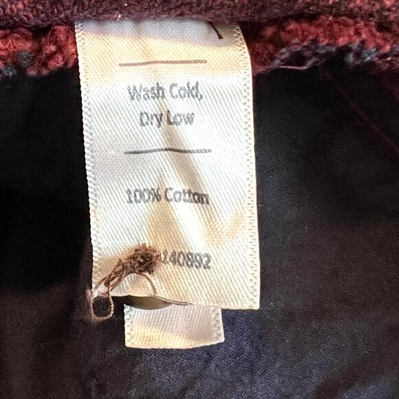 Marine Layer Plaid Flannel Shirt Jacket Women’s Small Oversized Burgundy Navy - Picture 8 of 10